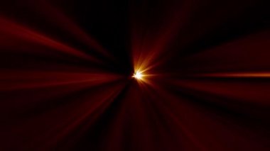 Güzel merkez turuncu ışık radyal ışın arkaplanının animasyon döngüsü. Parlak ışıklarla soyut hareket arkaplanı.