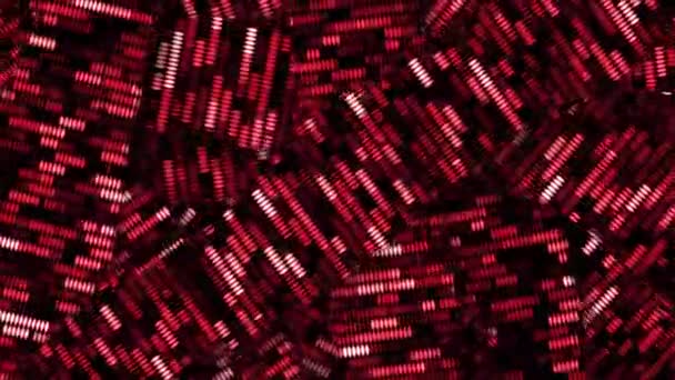Анимированная Графика Движения Абстрагируется Темно Красных Точек Черном Фоне Абстрактный — стоковое видео