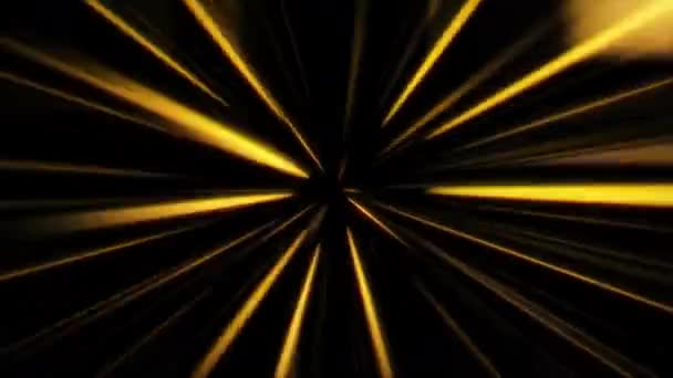 Анимационный Луч Красивого Светло Оранжевого Радиального Блеска Черном Фоне Абстрактный — стоковое видео