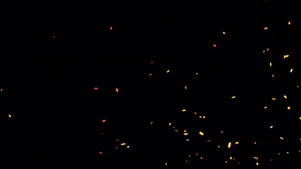 Boucle Animation Abstraite Brûlant Des Étincelles Chaudes Orange Feu Braise — Video