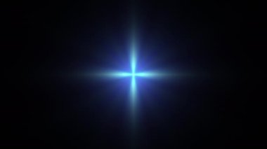 Soyut VJ döngüsü yanıp sönen mavi ışın lazer merkezi radyal ışık ışığı teknoloji için siyah arka planda parlıyor. 4K 3D fraktallar kusursuz döngü sonsuz karmaşık parlayan radyal ışık çizgileri.