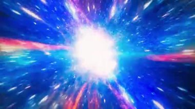 Hiper uzay warp animasyonu soyut arka planına sahip 5 saniyelik geri sayım zamanlayıcısı. Zamanlayıcı soyut arkaplanı sayarken beşten sıfıra kadar sayım efekti.