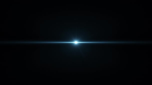 アブストラクトループセンターちらつきブルーグロースター光フレア輝きスクリーンプロジェクトオーバーレイのための黒の背景に光線アニメーション — ストック動画