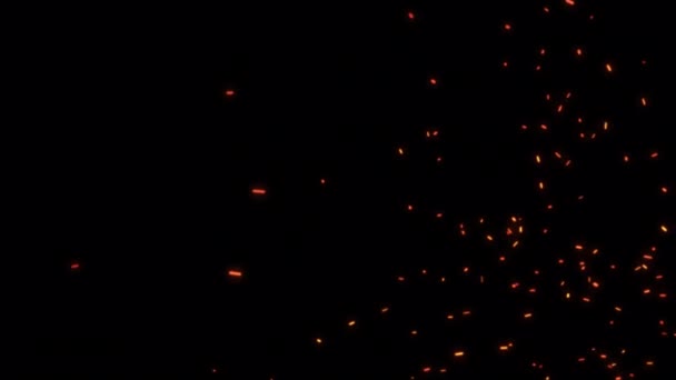 Boucle Animation Abstraite Brûlant Des Étincelles Orange Chaudes Braises Feu — Video