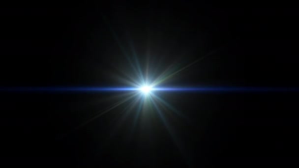 Abstrait Belle Scintillement Golw Lentille Optique Bleue Fusées Éclairantes Timidement — Video