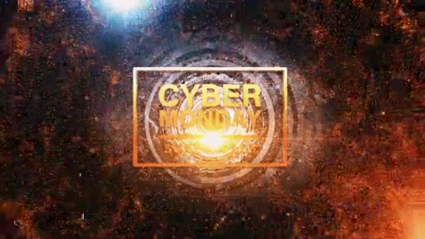 Cyber Monday Super Sale Gold Text Motion Flare Effect Cinematic — Vídeo de Stock