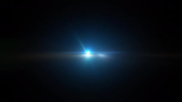 Αφηρημένη Λάμψη Μπλε Αστέρι Οπτικό Φακό Φωτοβολίδες Φως Ραβδώσεις Λάμψης — Αρχείο Βίντεο