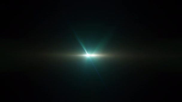 Abstrato Brilho Ouro Azul Verde Estrela Lente Óptica Chama Luz — Vídeo de Stock