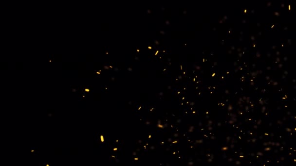 带透明 通道的无缝循环发光颗粒灰火花可以用来覆盖您的项目 熊熊燃烧灰烬颗粒的4K三维混沌运动 — 图库视频影像
