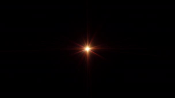 Centro Lazo Giratorio Parpadeo Resplandor Naranja Estrella Roja Sol Luces — Vídeos de Stock