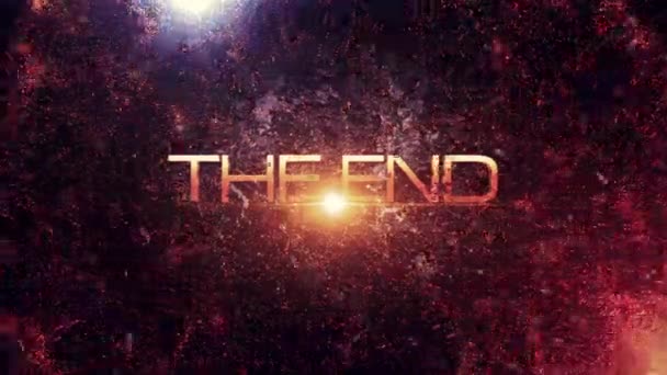 End Gold Text Motion Flare Effect Grunge Futuristic Hitech Cinematic — Video Stock