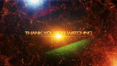 Altın metin hareketini izlediğiniz için teşekkür ederiz. Ateş patlaması ve soyut sinematik başlık arkaplanı Pan Afrika bayrağı arka planı..