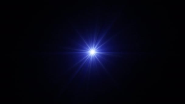 Петля Светящийся Голубой Свет Центр Звезды Оптические Блики Блики Анимации — стоковое видео