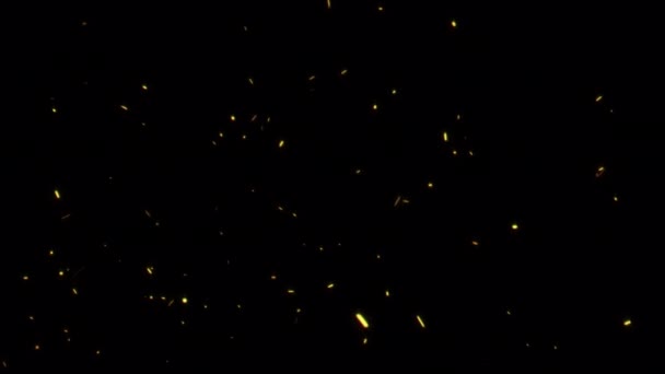 带透明 通道的无缝循环发光颗粒灰火花可以用来覆盖您的项目 熊熊燃烧灰烬颗粒的4K三维混沌运动 — 图库视频影像