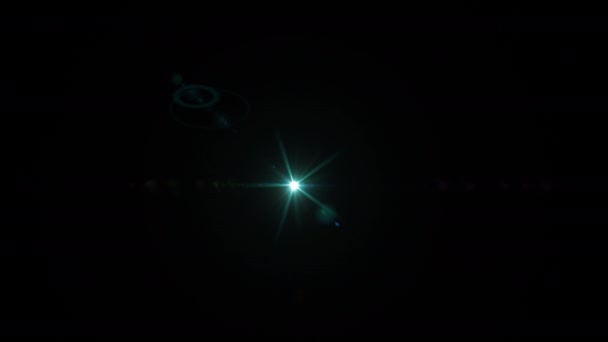 Smyčka Záře Zelená Optické Čočky Světlice Paprsky Světlo Pohybující Zprava — Stock video