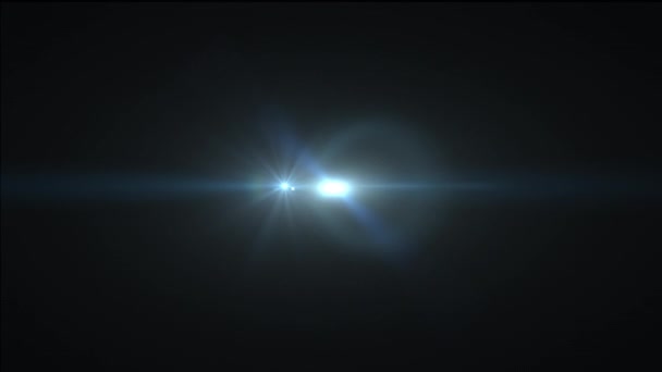Синий Светящийся Светящийся Оптический Объектив Блики Блестящая Анимация Набор Искусства — стоковое видео