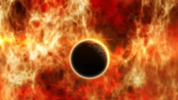 Abstract Buitenruimtezicht Mercurius Met Zon Verre Universum Achtergrond Animatie Abstract — Stockvideo