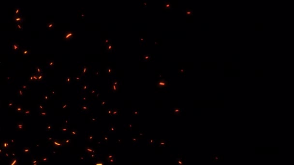 Des Étincelles Abstraites Cendres Particules Feu Incandescentes Élevant Avec Canal — Video