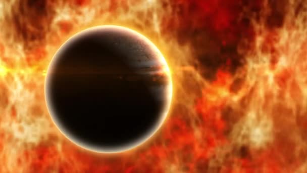 Αφηρημένη Άποψη Του Διαστήματος Jupiter Κινείται Φόντο Τον Ήλιο Animation — Αρχείο Βίντεο