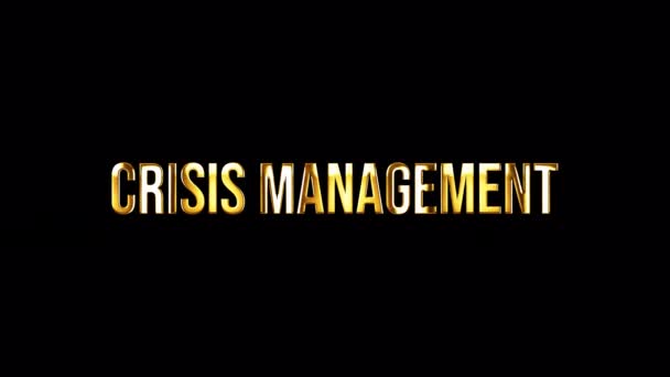 Loop Crisis Management Brilho Dourado Luz Movimento Efeito Texto Animação — Vídeo de Stock