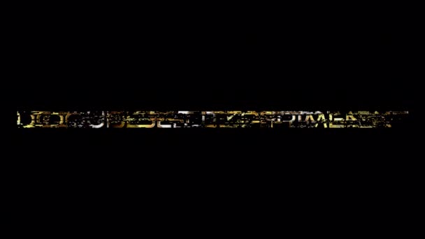 Loop Double Slit Experiment Gold Glitch Text Effect Illustration Black — Stock Video