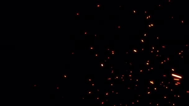 抽象的无缝循环发光的火球灰火花上升动画与透明的阿尔法通道可以用来覆盖您的项目背景 火焰橙色燃烧燃烧的4K三维混沌运动 — 图库视频影像