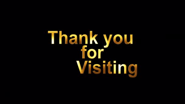 Loop Thank You Visiting Golden Shine Light Motion Text Effect — Vídeos de Stock
