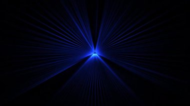 Soyut döngü mavi parlak ışık, ortadaki arkaplandan yayılan ışınsal ışın VJ döngü ışığı ile parlıyor. 4K 3D fraktallar kusursuz döngü sonsuz karmaşık parlayan radyal ışık çizgileri.