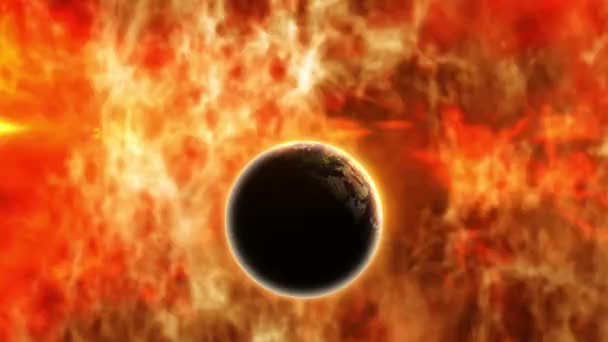 Vedere Abstractă Spațiului Cosmic Pământ Animație Fundal Soare Abstract Univers — Videoclip de stoc