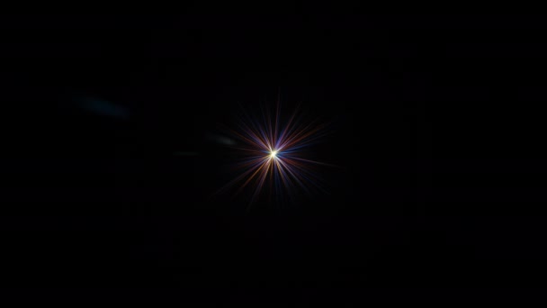 Loop Centro Rotación Parpadeo Azul Naranja Resplandor Estrella Radial Luces — Vídeos de Stock