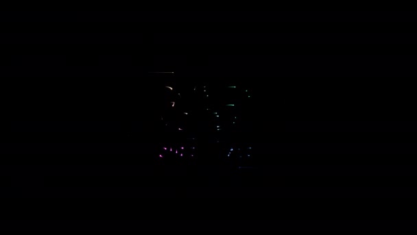 サイバーマンデースーパーセールは 黒の抽象的な背景にフレームアニメーションでカラフルなネオンレーザー輝くテキストを光る — ストック動画