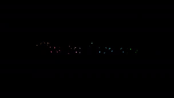 Recuperação Desastres Brilho Colorido Neon Laser Animação Texto Preto Fundo — Vídeo de Stock
