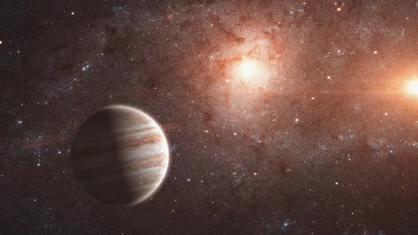 Abstraktní Průzkum Vesmíru Jupiterem Galaxií Prostor Vzdálenosti Vesmír Abstraktní Mlhovina — Stock video