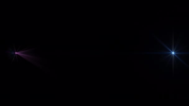 Петля Движущаяся Светящийся Голубой Розовый Свет Звезды Оптические Линзы Вспышки — стоковое видео