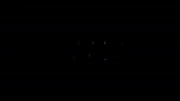 Tore Leuchten Bunte Neon Laser Text Animation Auf Schwarzem Abstrakten — Stockvideo