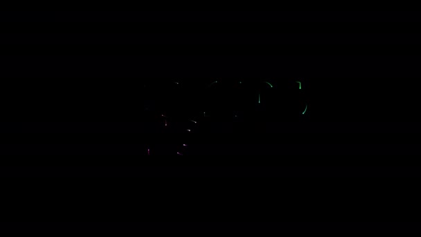 Breve Brilhar Colorido Neon Laser Texto Animação Preto Fundo Abstrato — Vídeo de Stock