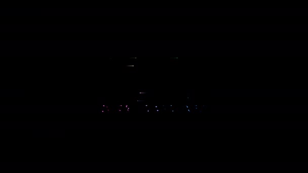 Iot Internet Things Glöd Färgglada Neon Laser Text Animation Svart — Stockvideo