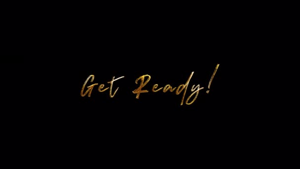Loop Title Text Get Ready Glitch Gold Text Effect Illustration — Stock Video
