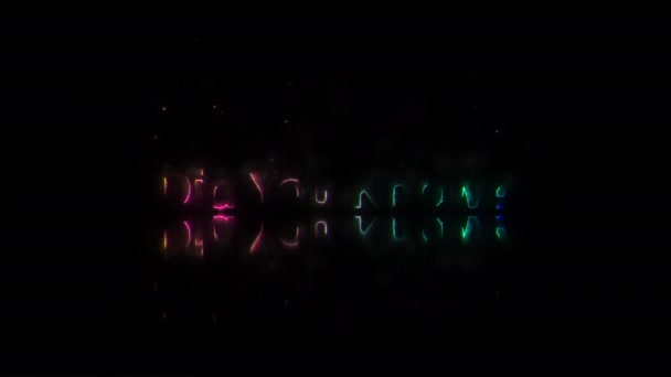 Did You Know Glow Colorful Neon Laser Text Reflection Effect — Stock Video