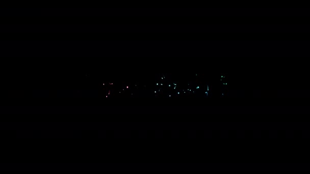 Etki Analizi Siyah Soyut Arkaplanda Renkli Neon Lazer Metin Efekti — Stok video
