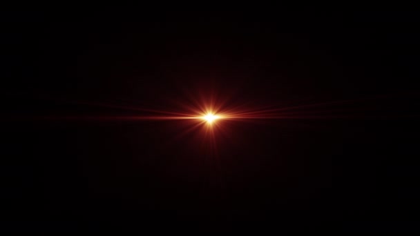 Loop Center Glow Gold Orange Red Star Rays Lights Optical — Stock videók