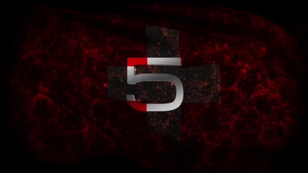 Five Seconds Countdown Timer Abstract Switzerland Flag Animation Abstract Background — Stockvideo