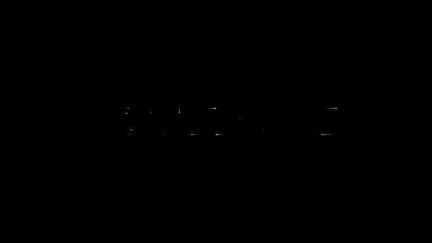 Siga Nos Brilho Colorido Neon Laser Texto Animação Preto Fundo — Vídeo de Stock