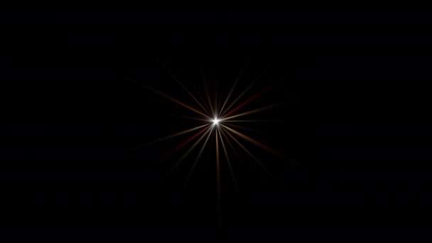 Centro Lazo Brillo Rayos Estrellas Luces Lente Óptica Destellos Brillo — Vídeos de Stock