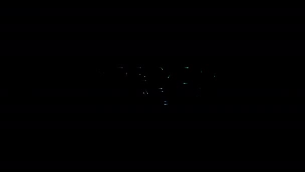 Bent Klaar Gloeien Kleurrijke Neon Laser Tekst Animatie Effect Zwarte — Stockvideo