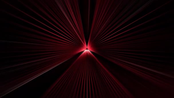 Abstrakte Schleife Glühen Roten Laser Zentrum Radialstreifen Strahlenlicht Funkeln Auf — Stockvideo