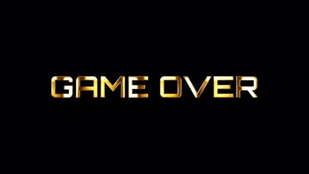 Loop Game Golden Shine Light Motion Text Effect Animation Black — Stock Video