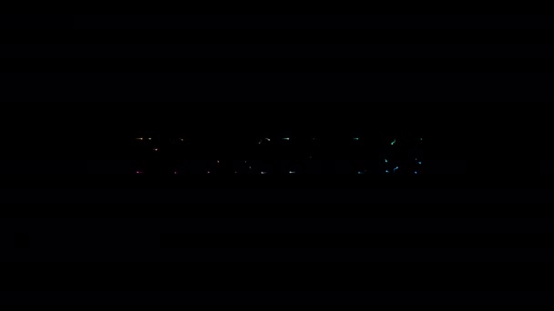 Siga Nos Brilho Colorido Neon Laser Texto Animação Glitch Efeito — Vídeo de Stock