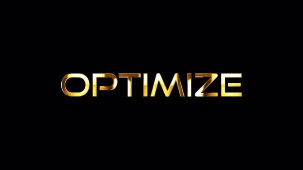 Loop Optimera Gyllene Sken Ljus Rörelse Text Effekt Animation Svart — Stockvideo