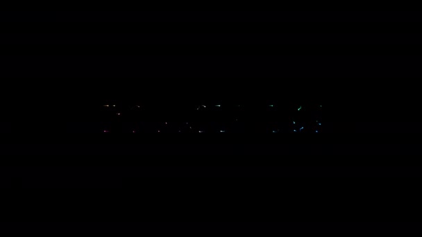 Śledź Nas Blask Kolorowy Neon Laser Tekst Animacja Efekt Usterki — Wideo stockowe
